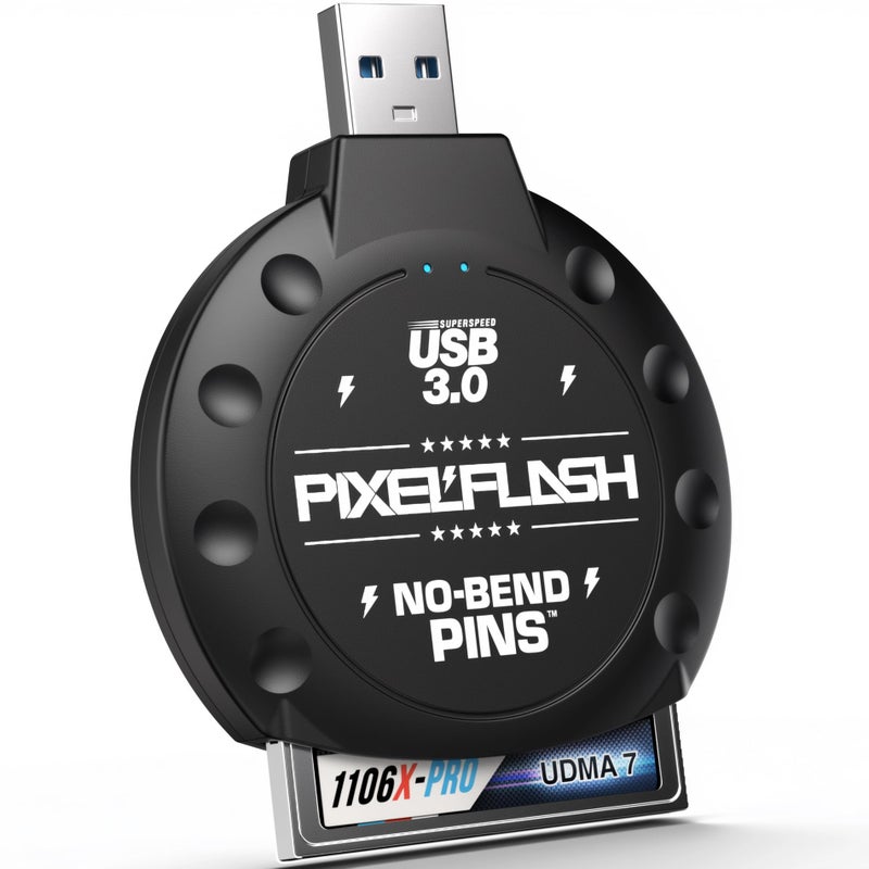 PixelFlash CF Card Reader (Black) - Compact Flash Memory Card Adapter with USB 3.0, 5GB/s File Transfer, No-Bend Pins, Supports UDMA-7, Anti-Slip & Anti-Scratch, Compatible with Most Brands & OS - Image 1